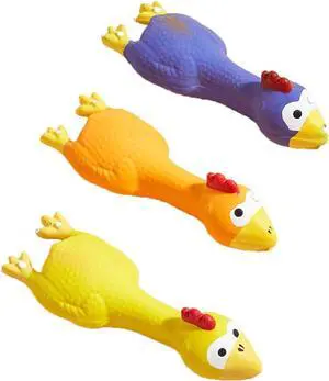 3 PCS Latex Chicken Squeak Toy for Pets - Exciting Chew & Dental Care Fun - Perfect for Playful Molar Exercise 3 PCS Latex Chicken Squeak Toy for Pets - Exciting Chew & Dental Care Fun - Perfect for Playful Molar Exercise