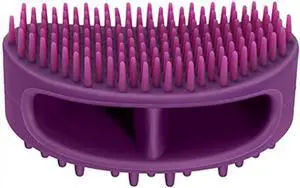 Soft Silicone Dog & Cat Grooming Brush - Pet Bath & Massage for Short or Long Hair - Slicker Shedding Hair Brush Purple Soft Silicone Dog & Cat Grooming Brush - Pet Bath & Massage for Short or Long Hair - Slicker Shedding Hair Brush Purple