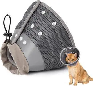 Cat Cone Collar Soft Lightweight Recovery E-Collar for Cats - Darkgrey S Cat Cone Collar Soft Lightweight Recovery E-Collar for Cats - Darkgrey S