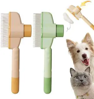 2PCS Pet Comb for Dogs & Cats with Long & Short Stainless Steel Metal Teeth for Shedding and Tangles, Self-Cleaning Pet Comb for Dogs and Cats, Comfort and safety 2PCS Pet Comb for Dogs & Cats with Long & Short Stainless Steel Metal Teeth for Shedding and Tangles, Self-Cleaning Pet Comb for Dogs and Cats, Comfort and safety