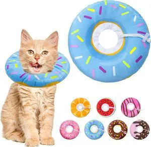 Cat Cone Collar Soft, Adjustable Cat Recovery Collars, Donut Blue, S | Spay Cones to Stop Licking, Cute Donut E Collar After Surgery, Anti-Lick Wound Healing Elizabethan Collars for Kittens Cat Cone Collar Soft, Adjustable Cat Recovery Collars, Donut Blue, S | Spay Cones to Stop Licking, Cute Donut E Collar After Surgery, Anti-Lick Wound Healing Elizabethan Collars for Kittens