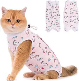 Cat Recovery Suit - Kitten Onesie for Cats After Surgery | Stop Licking, Protects Stitches, M: Neck 9.5"-11"/Chest 13.7"-15.4"/Back 10.4", Soft & Breathable, Hook & Loop, Cute Cat Recovery Suit - Kitten Onesie for Cats After Surgery | Stop Licking, Protects Stitches, M: Neck 9.5"-11"/Chest 13.7"-15.4"/Back 10.4", Soft & Breathable, Hook & Loop, Cute