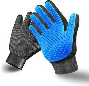 Pet Grooming Glove Hair Remover Brush Gentle Deshedding Efficient Pet Mitt Pet Massage Gloves Left & Right Hand Draw Dogs Cats Horses Long Short Fur (1Pair Left & Right Hand (Blue)) Pet Grooming Glove Hair Remover Brush Gentle Deshedding Efficient Pet Mitt Pet Massage Gloves Left & Right Hand Draw Dogs Cats Horses Long Short Fur (1Pair Left & Right Hand (Blue))