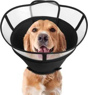 Soft Elizabethan Dog Cone Collar for Large, Medium & Small Dogs - Adjustable Recovery Collar for Post-Surgery, Wound Protection & Licking Prevention - Lightweight Pet Cone AlternativeBlack,L Soft Elizabethan Dog Cone Collar for Large, Medium & Small Dogs - Adjustable Recovery Collar for Post-Surgery, Wound Protection & Licking Prevention - Lightweight Pet Cone AlternativeBlack,L