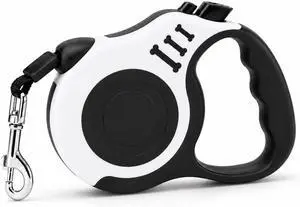 10 FT Retractable Dog Leash, Automatic Telescopic Pet Walking Leash with Non-Slip Handle, Durable Easy Grip Dog Tape Traction Rope for Small Medium Dogs, White 10 FT Retractable Dog Leash, Automatic Telescopic Pet Walking Leash with Non-Slip Handle, Durable Easy Grip Dog Tape Traction Rope for Small Medium Dogs, White