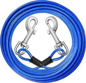 Dog Tie Out Cable: 15ft Dog Leads for Yard Heavy Duty for Small Dogs | Reflective Outdoor Chain Leash - Chew Proof for Small Large Dogs Up to 125lbs Dog Tie Out Cable: 15ft Dog Leads for Yard Heavy Duty for Small Dogs | Reflective Outdoor Chain Leash - Chew Proof for Small Large Dogs Up to 125lbs