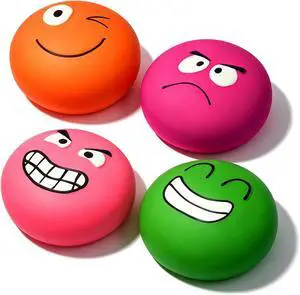 Latex Squeaky Dog Toys for Small Dogs & Tiny Breeds, 2.2" Flat Ball | 2.2"*2.2"*1.3" Burger Shape Squeaky Dog Balls 4pcs, Puppy Squeak Toy with Squeaker, Soft Rubber Pet Toy Indoor & Outdoor Latex Squeaky Dog Toys for Small Dogs & Tiny Breeds, 2.2" Flat Ball | 2.2"*2.2"*1.3" Burger Shape Squeaky Dog Balls 4pcs, Puppy Squeak Toy with Squeaker, Soft Rubber Pet Toy Indoor & Outdoor