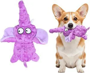 Purple Elephant Squeaky Pet Toy 11.6 Inch Plush Dog Toy with Squeaker and Crinkle Paper, Soft Fabric, Interactive Chew Toy for Small and Medium Dogs Purple Elephant Squeaky Pet Toy 11.6 Inch Plush Dog Toy with Squeaker and Crinkle Paper, Soft Fabric, Interactive Chew Toy for Small and Medium Dogs