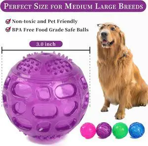 3'' Squeaky Dog Toy Balls for Lagre Medium Breed, Indestructible Dog Balls for Playing, Fetching & Retrieving, Durable Aggressive Chewers, 2 PCS Green 3'' Squeaky Dog Toy Balls for Lagre Medium Breed, Indestructible Dog Balls for Playing, Fetching & Retrieving, Durable Aggressive Chewers, 2 PCS Green