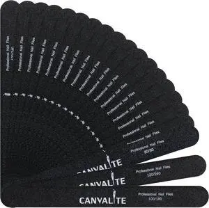 Canvalite Nail File Set, 3 Different Grit Emery Boards for Natural Nails - 100/180 Girt for Shaping, 120/240 for Buffing, 80 Grit for Acrylic Nails, Washable Long-Lasting Fingernail Files for Home Use Canvalite Nail File Set, 3 Different Grit Emery Boards for Natural Nails - 100/180 Girt for Shaping, 120/240 for Buffing, 80 Grit for Acrylic Nails, Washable Long-Lasting Fingernail Files for Home Use
