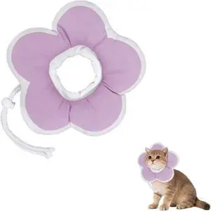 Cute Flower Cone, Anti-Splashing Water Soft E Collar for Cats After Surgery, Neck Pillow for Cozy Sleep and Anti-Licking, Donut Cone for Puppies to Take Photos (Purple, S) Cute Flower Cone, Anti-Splashing Water Soft E Collar for Cats After Surgery, Neck Pillow for Cozy Sleep and Anti-Licking, Donut Cone for Puppies to Take Photos (Purple, S)