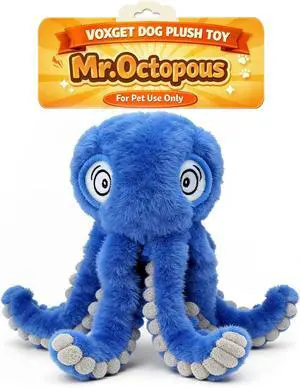 Interactive Octopus Dog Squeaky Toy - Plush Crinkle Tug & Chew | Squeaky & Crinkle Paper Sound, Interactive Tug Of War, Relieves Boredom & Anxiety, Durable Plush Material, Fits All Dog Sizes Interactive Octopus Dog Squeaky Toy - Plush Crinkle Tug & Chew | Squeaky & Crinkle Paper Sound, Interactive Tug Of War, Relieves Boredom & Anxiety, Durable Plush Material, Fits All Dog Sizes
