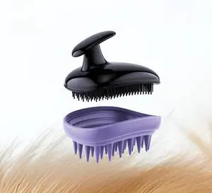All-purpose Dog Shampoo Bath Brush,Pet Grooming & Soothing Massage Silicone Brush,Fits Ergonomically in the Hand for Long Short Haired Dogs and Cats(Black Purple) All-purpose Dog Shampoo Bath Brush,Pet Grooming & Soothing Massage Silicone Brush,Fits Ergonomically in the Hand for Long Short Haired Dogs and Cats(Black Purple)