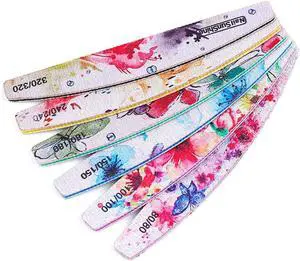 6 PCS Different Grit Nail Files and Buffers, Flower Pattern | Emery Board (80-320 Grit) Professional Manicure Tools for Home and Salon Use 6 PCS Different Grit Nail Files and Buffers, Flower Pattern | Emery Board (80-320 Grit) Professional Manicure Tools for Home and Salon Use