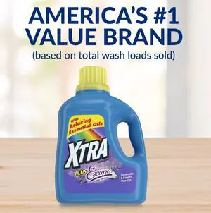 Xtra Plus Scent of Escape, Lavender & Sweet Vanilla, 63 Loads Liquid Laundry Detergent, 97.7 fl oz Xtra Plus Scent of Escape, Lavender & Sweet Vanilla, 63 Loads Liquid Laundry Detergent, 97.7 fl oz