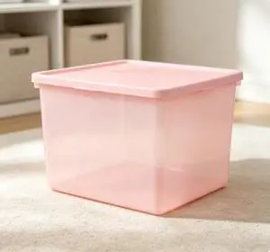 Mainstays Kids Large Plastic Storage Bin with Lid, Pink Mainstays Kids Large Plastic Storage Bin with Lid, Pink