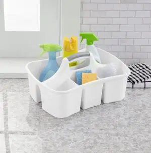 Sterilite Divided Ultra Caddy, Easy Carry, Handy Plastic Utility Storage, White Sterilite Divided Ultra Caddy, Easy Carry, Handy Plastic Utility Storage, White