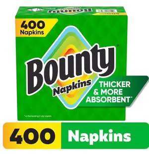 Bounty Everyday Disposable Paper Napkins, White, 400 Count Napkins Bounty Everyday Disposable Paper Napkins, White, 400 Count Napkins