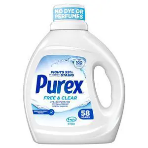 Purex Free & Clear Liquid Detergent, Sensitive Skin, 66 fl oz, 58 loads Purex Free & Clear Liquid Detergent, Sensitive Skin, 66 fl oz, 58 loads
