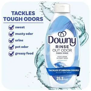 Downy Rinse Out Odor Laundry Rinse, Tackles Tough Odors and Refreshes, Ocean Mist Scent, 25.5 fl oz Downy Rinse Out Odor Laundry Rinse, Tackles Tough Odors and Refreshes, Ocean Mist Scent, 25.5 fl oz