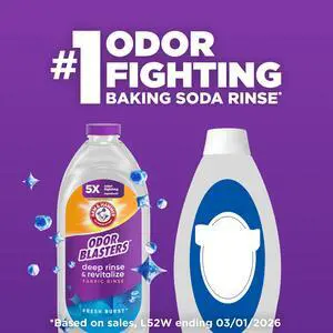 ARM & HAMMER Odor Blasters Deep Rinse and Revitalize Fabric Rinse, Fresh Burst, 28 fl oz ARM & HAMMER Odor Blasters Deep Rinse and Revitalize Fabric Rinse, Fresh Burst, 28 fl oz