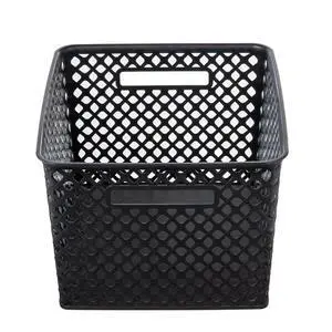 Mainstays Large Decorative Plastic Storage Basket, Black, 14.7 in x 12 in x 8.5 in Mainstays Large Decorative Plastic Storage Basket, Black, 14.7 in x 12 in x 8.5 in