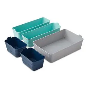 Mainstays 5-Piece Flexible Plastic Drawer Organizer Set, Assorted Colors Mainstays 5-Piece Flexible Plastic Drawer Organizer Set, Assorted Colors