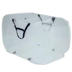 Mainstays Pop-Up Mesh Triple Sort Laundry Basket with Three Compartments, White, 16" x 16" x 28" Mainstays Pop-Up Mesh Triple Sort Laundry Basket with Three Compartments, White, 16" x 16" x 28"