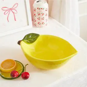 Mainstays Yellow Ceramic Lemon Bowl, 8.07" L x 5.51" W x 2.75" H Mainstays Yellow Ceramic Lemon Bowl, 8.07" L x 5.51" W x 2.75" H