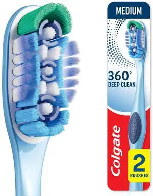 Colgate 360 Deep Clean Toothbrush Pack, Medium Adult Toothbrushes, 2 Pack Colgate 360 Deep Clean Toothbrush Pack, Medium Adult Toothbrushes, 2 Pack
