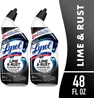 Lysol Toilet Bowl Cleaner Clinging Gel, Lime & Rust Remover, Disinfecting Bathroom Cleaner and Toilet Bowl Stain Remover, 24 fl oz (2 Pack) Lysol Toilet Bowl Cleaner Clinging Gel, Lime & Rust Remover, Disinfecting Bathroom Cleaner and Toilet Bowl Stain Remover, 24 fl oz (2 Pack)