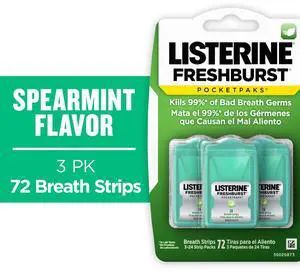 Listerine Freshburst PocketPaks Oral Care Breath Strips, 24 Count, 3 Pack Listerine Freshburst PocketPaks Oral Care Breath Strips, 24 Count, 3 Pack