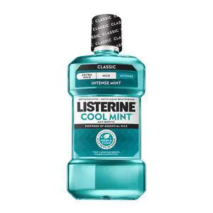 Listerine Cool Mint Antiseptic Mouthwash for Bad Breath and Plaque, Intense Mint, 16.9 fl oz/500 mL Listerine Cool Mint Antiseptic Mouthwash for Bad Breath and Plaque, Intense Mint, 16.9 fl oz/500 mL