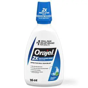 Orajel Antiseptic Mouth Sore Rinse for Canker Sores & Gum Irritation, Kills Bacteria, Mint, 16 oz Orajel Antiseptic Mouth Sore Rinse for Canker Sores & Gum Irritation, Kills Bacteria, Mint, 16 oz