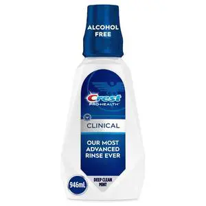 Crest Mouthwash, Pro-Health Clinical Mouthwash, Alcohol Free, Antigingivitis & Antiplaque, Deep Clean Mint- 946 mL Crest Mouthwash, Pro-Health Clinical Mouthwash, Alcohol Free, Antigingivitis & Antiplaque, Deep Clean Mint- 946 mL