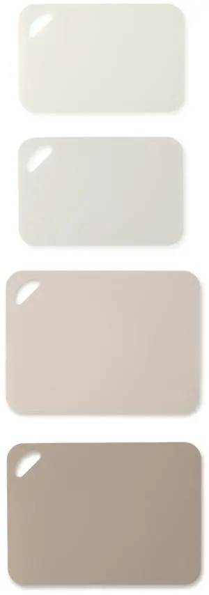 Thyme & Table 4-Piece Poly Cutting Mats SM 7.5"x11.4", MD 9.8"x13.4" - Cream Thyme & Table 4-Piece Poly Cutting Mats SM 7.5"x11.4", MD 9.8"x13.4" - Cream