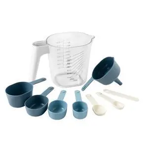 Mainstays 9-Piece Stackable Measuring Set Kitchen Tools for Cooking, 7.48" L, Blue Mainstays 9-Piece Stackable Measuring Set Kitchen Tools for Cooking, 7.48" L, Blue