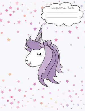 Notebooks by Someday Designs Composition Unicorn Face Wide Ruled Writing Notebook & Sketch Book Notebooks by Someday Designs Composition Unicorn Face Wide Ruled Writing Notebook & Sketch Book