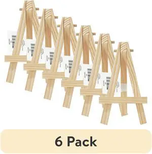 (6 pack) Mini Natural Wood Display Easel, Solid Pine Wood, 4.8", 1 Piece (6 pack) Mini Natural Wood Display Easel, Solid Pine Wood, 4.8", 1 Piece