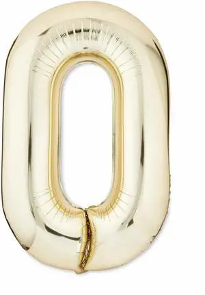 34" Gold Number 0 Foil Balloon, by Way To Celebrate 34" Gold Number 0 Foil Balloon, by Way To Celebrate