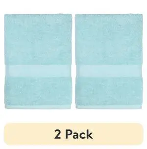 (2 pack) Mainstays Basic Bath Bath Towel, 100% Cotton, Aqua (2 pack) Mainstays Basic Bath Bath Towel, 100% Cotton, Aqua