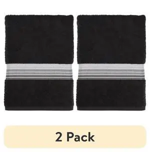 (2 pack) Mainstays Basic Bath Towel, 100% Cotton, Black, 27 in x 52 in (2 pack) Mainstays Basic Bath Towel, 100% Cotton, Black, 27 in x 52 in
