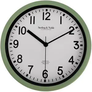 Mainstays Basic Indoor 8.78\" Sage Analog Round Modern Wall Clock Mainstays Basic Indoor 8.78\" Sage Analog Round Modern Wall Clock