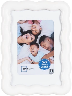 Mainstays 5 x 7 White Wavy Tabletop Picture Frame, Holds 3.5 x 5 with Mat Mainstays 5 x 7 White Wavy Tabletop Picture Frame, Holds 3.5 x 5 with Mat