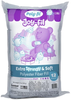 Poly-Fil Joy-Fil Super Soft and Silky Smooth Polyester Fiberfill Stuffing, 12oz Bag, by Fairfield Poly-Fil Joy-Fil Super Soft and Silky Smooth Polyester Fiberfill Stuffing, 12oz Bag, by Fairfield