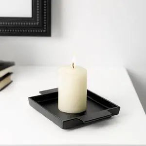 Better Homes & Gardens Black Cast Iron Tray Candleholder Plate, 5" Better Homes & Gardens Black Cast Iron Tray Candleholder Plate, 5"
