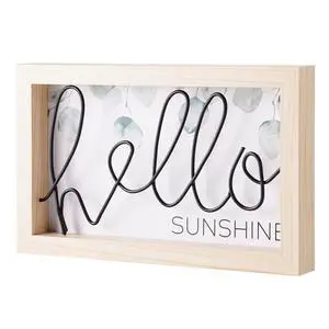 Mainstays Indoor Hello Sunshine Black Metal Wire Sign with Wood Frame, 10 in x 6 in Mainstays Indoor Hello Sunshine Black Metal Wire Sign with Wood Frame, 10 in x 6 in