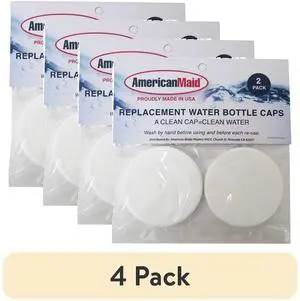 (4 pack) American Maid Water Bottle Replacement Caps in White (4 pack) American Maid Water Bottle Replacement Caps in White