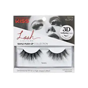 Kiss Lash Couture Triple Push-Up False Eyelashes, Strip Lashes, Teddy, Black, 12mm, 1 Pair Kiss Lash Couture Triple Push-Up False Eyelashes, Strip Lashes, Teddy, Black, 12mm, 1 Pair
