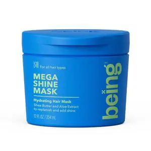 being MEGA SHINE Hydrating Hair Mask with Shea Butter and Aloe extract 354mL being MEGA SHINE Hydrating Hair Mask with Shea Butter and Aloe extract 354mL
